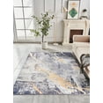 thumbnail image 3 of Amazing Rugs, LLC. "Zara Contemporary" Washable Super Soft Area Rug with Abstract Design Blue/Yellow/Grey 2' x 3' Abstract 0.76 - 1 inch Stain, 3 of 10