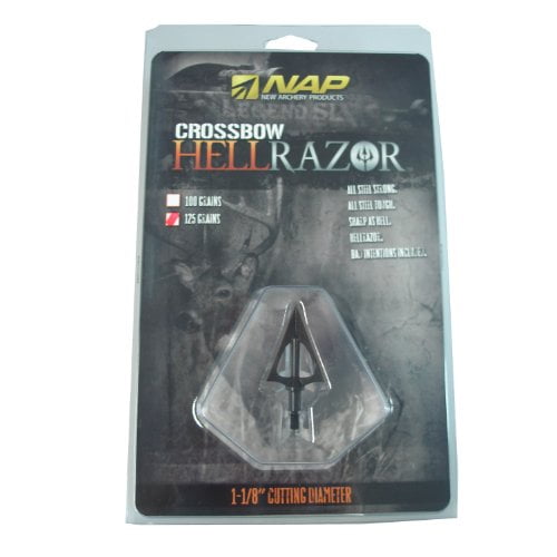 NAP Hellrazer Crossbow Broadhead 125 Grain 1 1/8" Cutting Diameter 3-Pack
