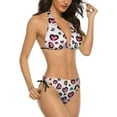 thumbnail image 2 of NICKSUN Women's Bikini Sets, Cute Print Two Piece Bathing Suits Sexy Halter Padded Bikini Swimsuits, 2 of 6