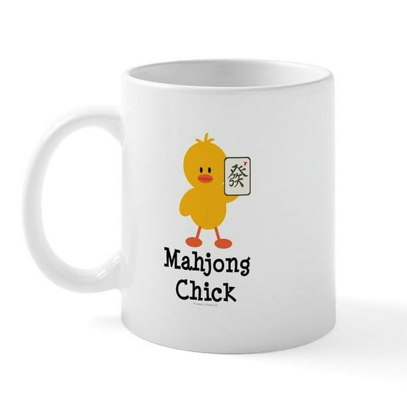 CafePress - Mahjong Chick Mug - 11 oz Ceramic Mug - Novelty Coffee Tea Cup
