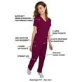 thumbnail image 2 of Green Town Scrubs for Women Scrub Set - V-Neck Top and Straight Leg Pant, 5 Pockets, Easy Care, Solids and Prints Uniforms, 2 of 7