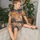 thumbnail image 4 of Balery Hand Drawn Vintage Coffee Conjunto de Pijama Infantil de Manga Corta con Estampado – Ropa de Dormir de Algodón Suave-Medium, 4 of 6