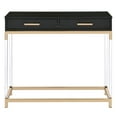 thumbnail image 3 of DeeHome Black High Gloss and Gold Console Table with 2 Drawers, 3 of 8