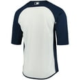 thumbnail image 3 of Men's Majestic Navy/White San Diego Padres Authentic Collection On-Field 3/4-Sleeve Batting Practice Jersey, 3 of 3