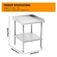 thumbnail image 4 of 12x24x30 Inch Stainless Steel Equipment Grill Stand Table 400 Lbs Capacity NSF Certified with Adjustable Legs,2" Edge Baffle,Commercial Prep & Work Table for Hotel,Home,Commercial Restaurant Kitchen, 4 of 7