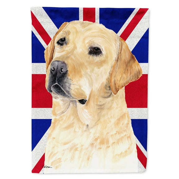Carolines Treasures SC9833GF Labrador with English Union Jack British Flag Garden Flag Garden Size multicolor