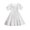 White, variant on Coerni Girls Solid White Smocked Dress Square Neck Puff Sleeve Ruffle Midi Swing Dress Boho Maxi Casual Flowy Sundress