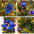 thumbnail image 4 of MXTPOV Artificial Christmas Garland, Prelit Garland with LED Lights, Pine Garland with Blue Balls Flowers, Garland for Mantle Party Front Door, Home Decor, 8.9FT, 4 of 4