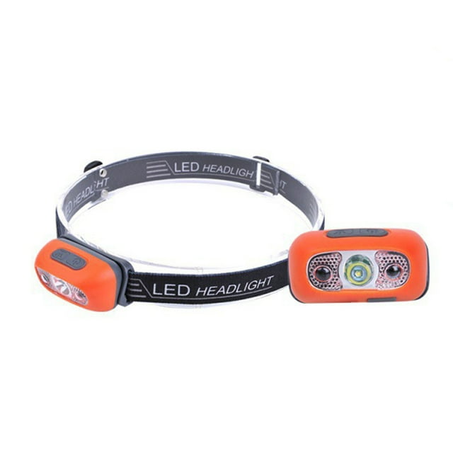 Amdohai Lampe Frontale Rechargeable USB avec Serre-Tête Rétractable, Induction Intelligente, Éclairage d'Urgence Monté sur la Tête, Extérieure, Petite Lampe Frontale Portable