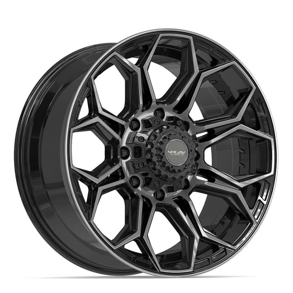4PLAY Wheels 4P83 20 Inch Rims Fit 8x170 20x9 Gloss Black Brushed with Tinted Clear (Set of 4)