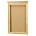 thumbnail image 4 of Aarco Products Aarco 3 Door Red Oak Bulletin Board w/Crown Molding - 72"W x 48"H, 4 of 5