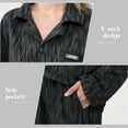 thumbnail image 2 of MecTo Women Pajamas Sets, Lady Long Sleeves Shirt Suit PJ, Black, 2 piece, Size M, 2 of 9
