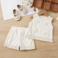 thumbnail image 2 of WUANDIXFA Kids Girl Clothes Sleeveless Tassel Flower Top and Shorts Cute Girl Summer Outfits Set Size 4-7 Years (White, 6-7 Years), 2 of 9