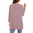 thumbnail image 4 of Jxximdong Cardigans for Women, Solid Color Fashion Casual 3/4 Sleeves Cardigans, Women's Bolero Shrugs Gray, 4 of 6
