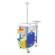 Medical Emergency Vehicle Mobile Anesthesia Cabinet Cart Medication ABS Storage Trolley with Drawer Infusion Stand and Wheels