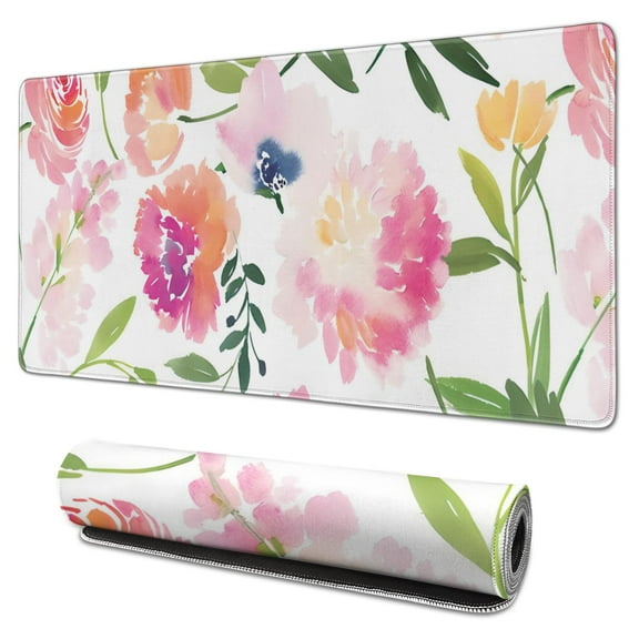 Halo Dye Flowers Mousepad Gaming Pad Mouse Waterproof No Slip for Office Home Work Gaming Table Tables Mousemat Rubber Base Mousepad with Stitched Edges 35.4x15.7inches