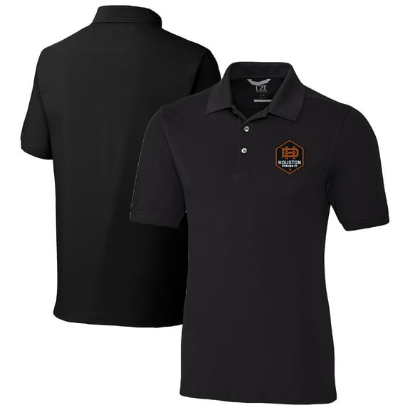 Men's-Cutter & Buck  Black Houston Dynamo FC Big & Tall Advantage Eco Tri-Blend Pique Polo