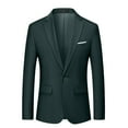 thumbnail image 2 of BiZtdJrK Big and Tall Solid Blazers for Men One Button Notched Lapel Long Sleeve Wedding Party Dress Jackets Regular Fit Sport Coats Army Green XXXXL, 2 of 8