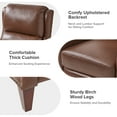 thumbnail image 4 of Genuine Leather Recliner Chair Push Back Wingback Set of 2 with Nailhead Trim for Living Room Bedroom Brown, 4 of 10