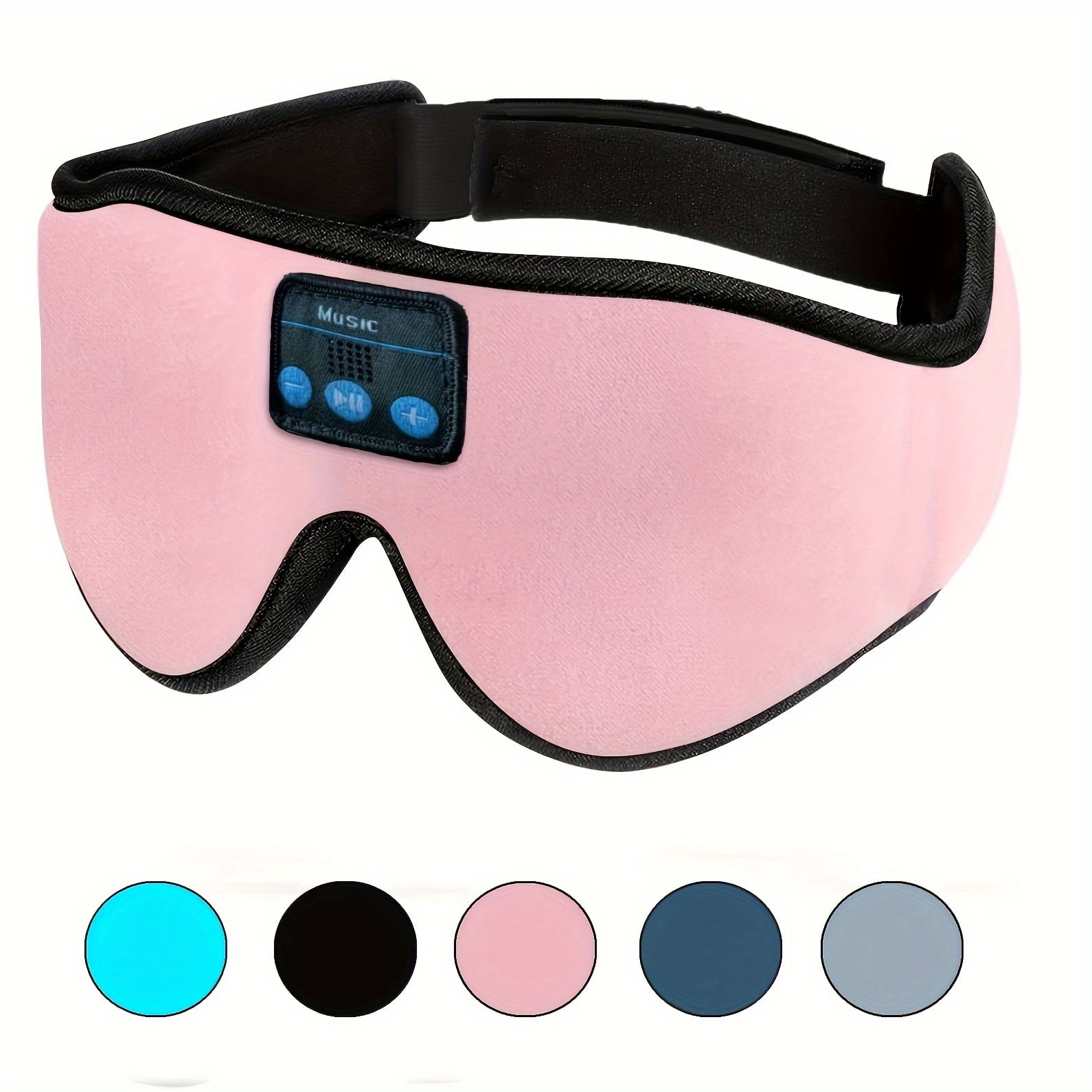 1pc 3D Wireless Sleep Mask with 5.2 BT Earphones, best sleeping mask, tpye-c charging cable inside, Wireless Music Eye Mask for men&women