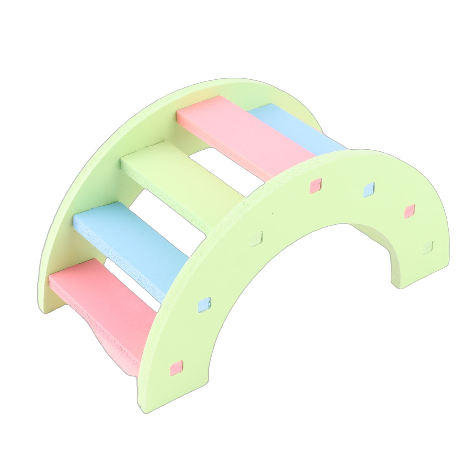 NFTIGB Wooden Hamster Play Bridge Toys Rainbow Seesaw Activity Cage for Pet Guinea Pig Mice Green (13 inches / 33 cm)