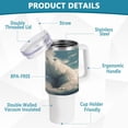 thumbnail image 4 of SKYSONIC 40 oz Polar Bears Painting Tumbler with Handle and Straw Lid, Insulated Cup Reusable Stainless Steel Water Bottle Travel Mug, 4 of 7