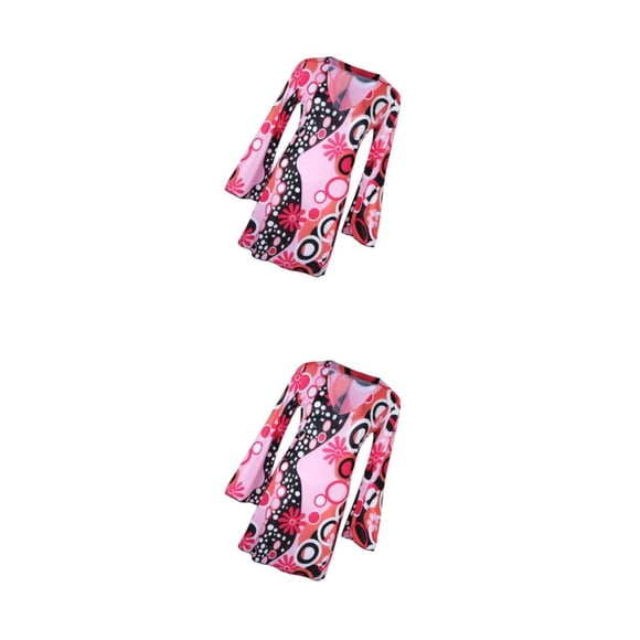 Sonducket Mujer Estilo Retro 60s 70s Hippie Disfraz Dress Disfraz Set M 2piezas METRO