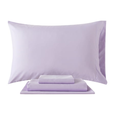 Your Zone Metallic Foil Cheetah Full Bedding Set for Kids, Purple, 7 Pieces with Storage Bag