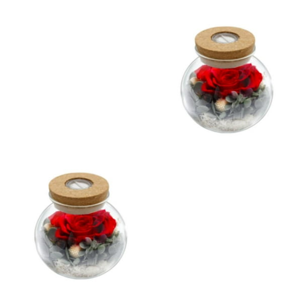 Advancent Regalo de confesión: flores eternas, luces de colores cautivadores y flores verdaderas que vivirán para siempre. rojo 2piezas