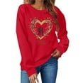thumbnail image 4 of Craaazy Women's Plus Size Valentines Day Shirt Long Sleeve Crewneck Cozy Tops Gifts, 4 of 6