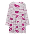 thumbnail image 2 of Love Lips Heart Loose Dress Evening Dress Summer Dresses for Women Luxury Dress Long Sleeved Dress, 2 of 4