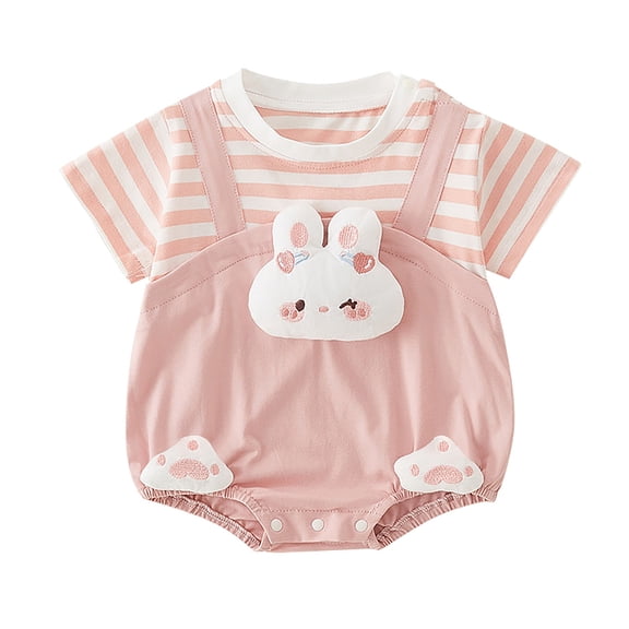 Mercatoo Baby Bodysuits Girls Boys Baby Onesi𝐞 Animal Print Short Sleeves 𝐏ajamas Bubble Romper Newborn Essentia𝐥s
