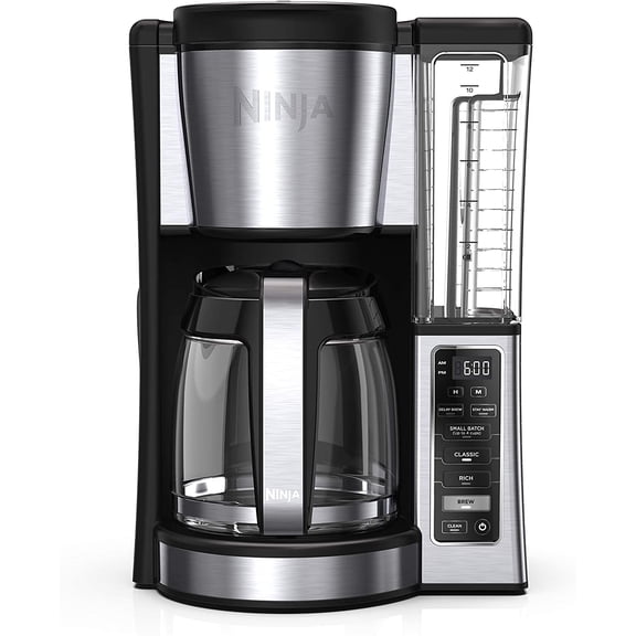 JHLMM 12-Cup Programmable Coffee Brewer Black/Stainless Steel with Delay Brew