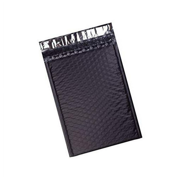 ProLine #000 4x8 Inch Black Poly Bubble Mailer Self Seal Padded Shipping Envelopes (25)