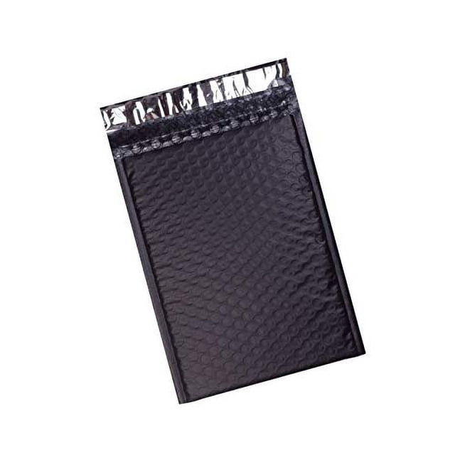 ProLine #000 4x8 Inch Black Poly Bubble Mailer Self Seal Padded Shipping Envelopes (25)