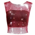 thumbnail image 2 of RMGVDSD Summer Womens Tank Tops Rhinestone Fishing Net Fashion Mesh Flash Women's Sleeveless Tank Tops Workout Cami Tank Top, 2 of 3