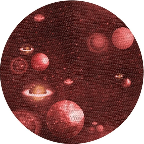 Ahgly Company Machine Washable Indoor Square Transitional Maroon Red Area Rugs, 3' Square