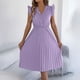 thumbnail image 2 of Vestido de Verano Casual de Mujer con Cuello en V Cintura Plegada sin Mangas Medias de Ternera Encaje Vestido de Verano para Mujeres, 2 of 9