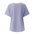 thumbnail image 2 of Aayomet Tops For Women Sexy Casual Women's Deep V T-Shirt Summer Short Sleeve Loose Casual Top,Purple XXL, 2 of 4