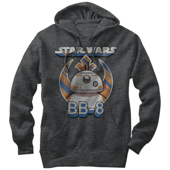 Men's Star Wars The Force Awakens BB-8 Droid  Pull Over Hoodie Charcoal Heather 2X Large