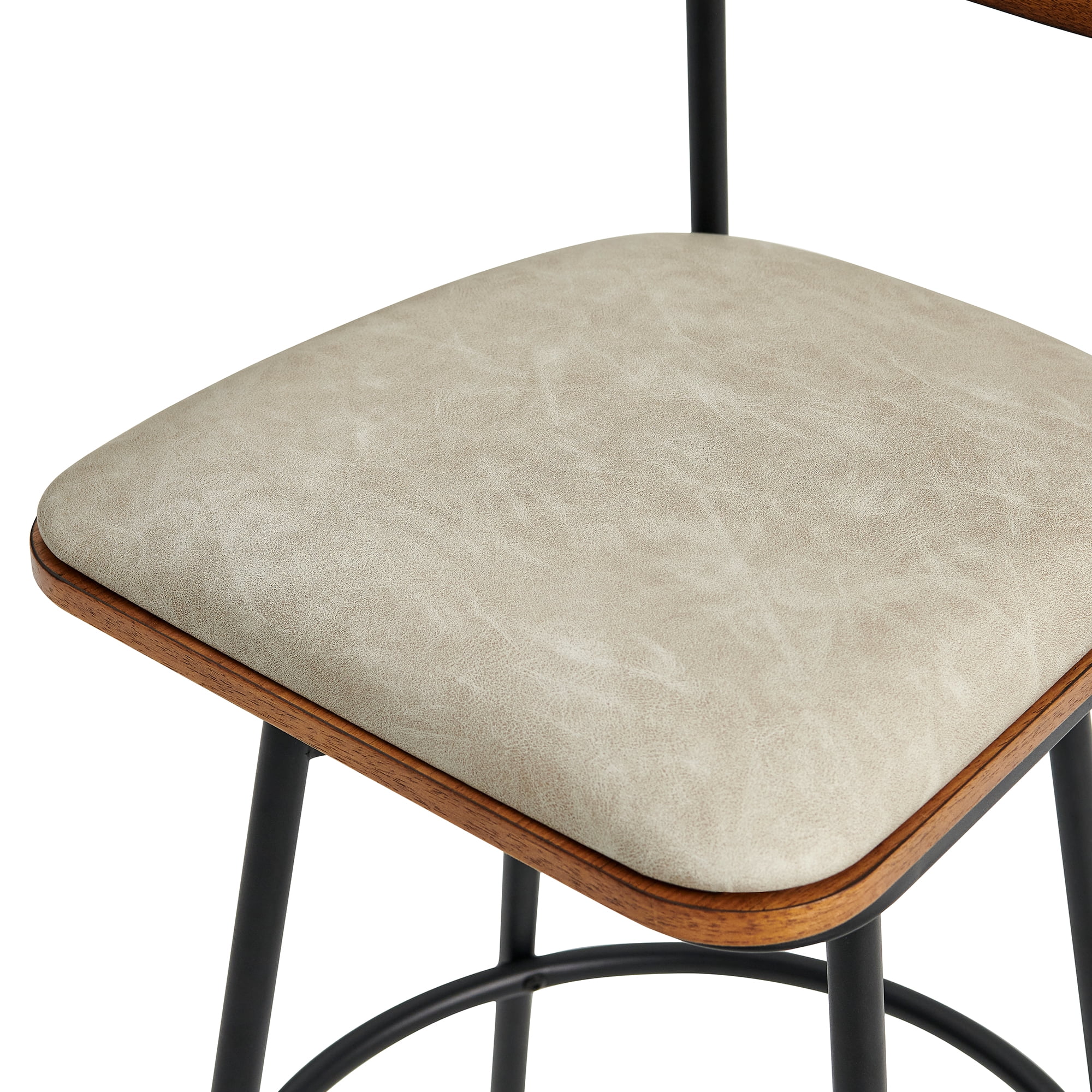 CHITA Swivel Counter Height Bar Stools with Back Set of 2, 27'' Seat Height, Metal & Wood Frame, Sand Gray