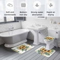 thumbnail image 6 of Summer Sunflower Bathroom Rugs Set Waterclor Leaf Cintage Yellow Flower Non Slip Absorbent Soft Bath Mats 3 Piece Set with Bathroom Rug, U-Shaped Floor Mat, Toilet Seat Cover Large Size, 6 of 9