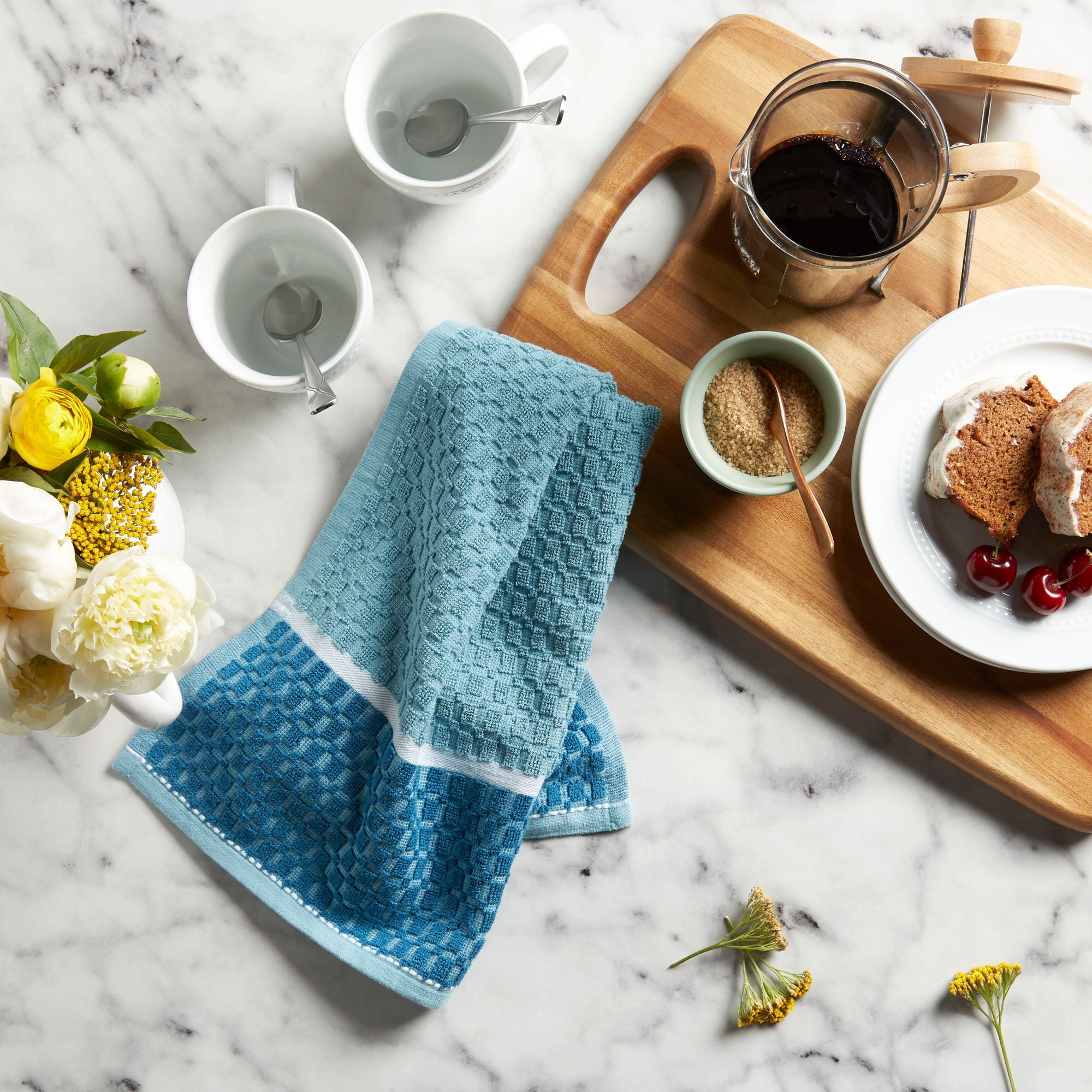  Segard Kitchen Towels Dish Towel Set of 4,Autumn Teal