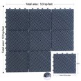 thumbnail image 4 of 12"x12" Interlocking Deck Tiles, 27Pcs Square Plastic Outdoor Flooring for Backyard Garden Deck Poolside, All-Weather & Waterproof Patio Flooring, Dark Gray, 4 of 6