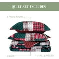 thumbnail image 4 of Elegant Comfort 3-Piece Quilted Bedspread Set, Reversible Plaid Patchwork Design, Ultra Soft All-Season Coverlet with Pillow Shams, Heavyweight Quilt, California King, Plaid Burgundy, 4 of 5