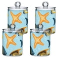 thumbnail image 2 of Tropical Fishes Water Plant Starfishes Cartoon Translucent Plastic Cans Storage Canisters with Lid Set of 2, 2 of 7
