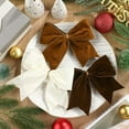 thumbnail image 3 of 12 Pcs Christmas Velvet Bows 6 Inch Rustic Wreath Gift Bows Vintage Xmas Velvet Ribbon Bow Ornaments for Christmas Farmhouse Tree Garland DIY Craft Wrapping Decorative(Rustic Neutral), 3 of 13