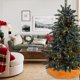 thumbnail image 5 of Árbol de Navidad Falda Alfombra Blanco Delantal de Pelo Largo,Nieve Algodón Redondo Cojín Base Decoración 100x100cm,Decoraciones Del Árbol de Navidad, 5 of 7