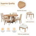 thumbnail image 6 of Extendable Round Dining Table Set, Mid Century Wooden Round Kitchen Table and 4 Upholstered Chairs, 5-Piece Dining Set Extendable Table with a 16-inch Leaf for Dining Room, Kitchen, Natural, 6 of 9
