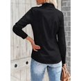 thumbnail image 2 of Women Long‑Sleeve Non‑Sheer Button‑Down Work Blouse, Breathable Business‑Casual Office Daily Tops, 2 of 16